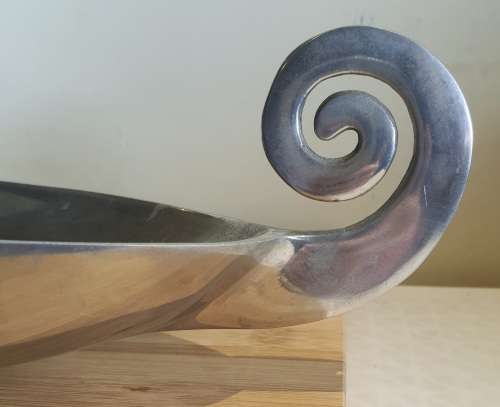Functional Art : In the style of Carrol Boyes is a 53cm Hand Crafted Aluminium Bowl