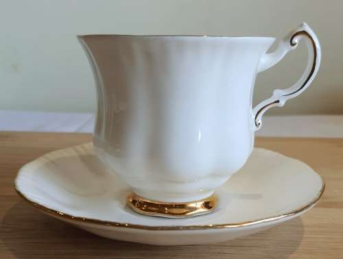 Ultra Rare Vintage Royal Albert Paragon Stoke on Trent White with Gold Trim Duo c.1960 - Marked