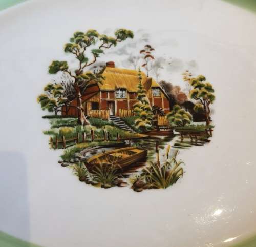 Proudly South African 1.322kg Vintage Constantia Meat Platter with Cottage Detail - Marked