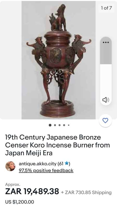 Pair of Large 19th Century Japanese Bronze Censers with Phoenix Decor from Meiji Era