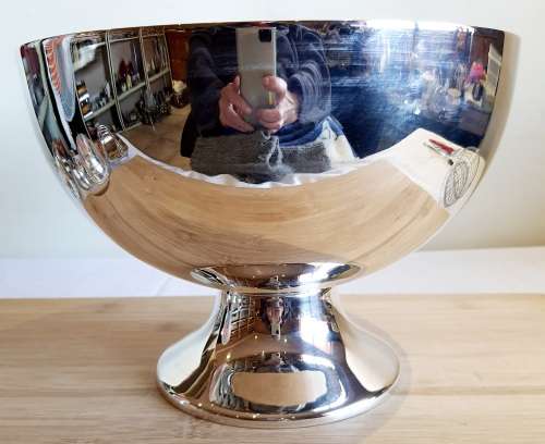 Vintage Rhodesia Copper Products Silver Plated Champagne Chiller or Rose Bowl - Marked