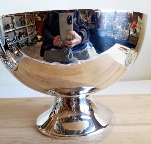 Vintage Rhodesia Copper Products Silver Plated Champagne Chiller or Rose Bowl - Marked