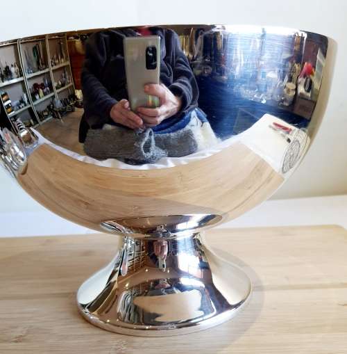 Vintage Rhodesia Copper Products Silver Plated Champagne Chiller or Rose Bowl - Marked