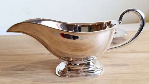 Vintage Angora EPNS Made in England Gravy Boat and Tray - Marked