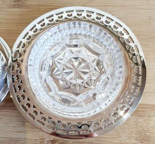 Vintage Angora EPNS Made in England Butter Dish with Original Glass Inside - Marked
