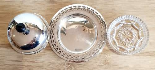Vintage Angora EPNS Made in England Butter Dish with Original Glass Inside - Marked