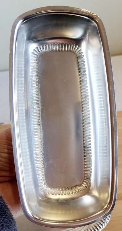 Vintage EMESS Silverware Silver Plated Butter Dish with Original Glass Inside - Marked