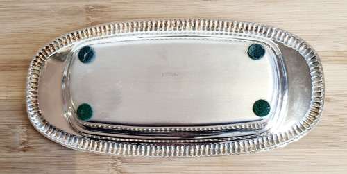 Vintage EMESS Silverware Silver Plated Butter Dish with Original Glass Inside - Marked