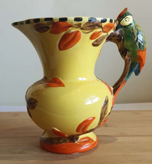 Eye Catching 22cm WADEHEATH Jug with Gorgeous Bird Handle c.`34 - Marked
