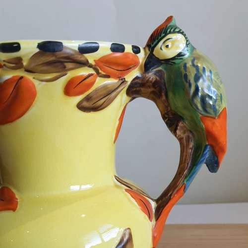 Eye Catching 22cm WADEHEATH Jug with Gorgeous Bird Handle c.`34 - Marked