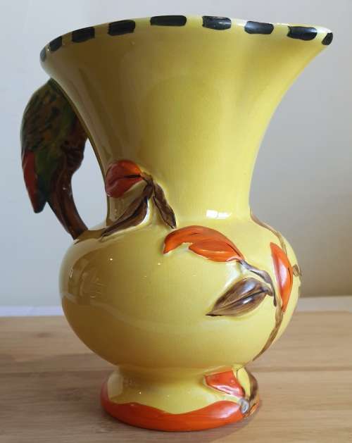 Eye Catching 22cm WADEHEATH Jug with Gorgeous Bird Handle c.`34 - Marked