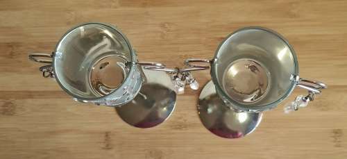 2 Eye Catching Matte Silver Ornate Tea Light Candle Holders
