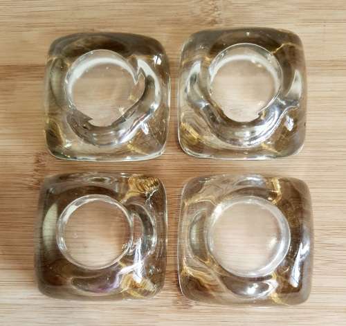 4 Hand Blown Solid Glass Tea Light Holders - 4 Sets of 4 Available - Bid is Per Set of 4