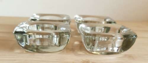 4 Hand Blown Solid Glass Tea Light Holders - 4 Sets of 4 Available - Bid is Per Set of 4