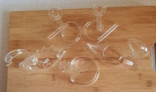 From Yesteryear - 5 Vintage Paper Thin Glass Pieces - 3 Vases and 2 Swans