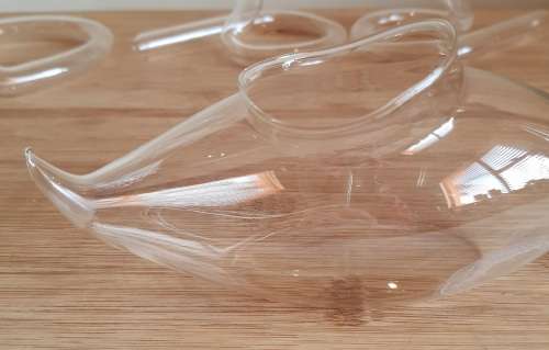 From Yesteryear - 5 Vintage Paper Thin Glass Pieces - 3 Vases and 2 Swans