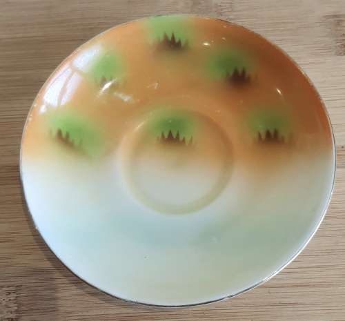 Eye Catching Pair Demitasse Duos, Sugar Bowl and Biscuit Plate in Eggshell Porcelain - 1 Bid for ALL