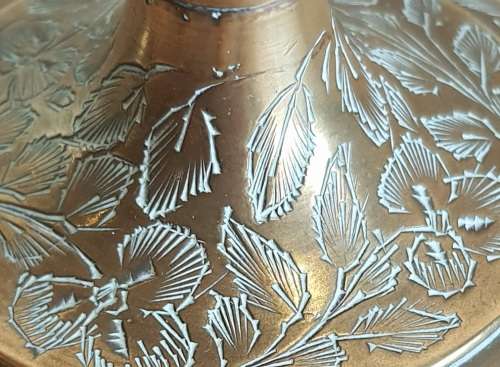 Pair of Highly Detailed Hand Etched Candle Holders