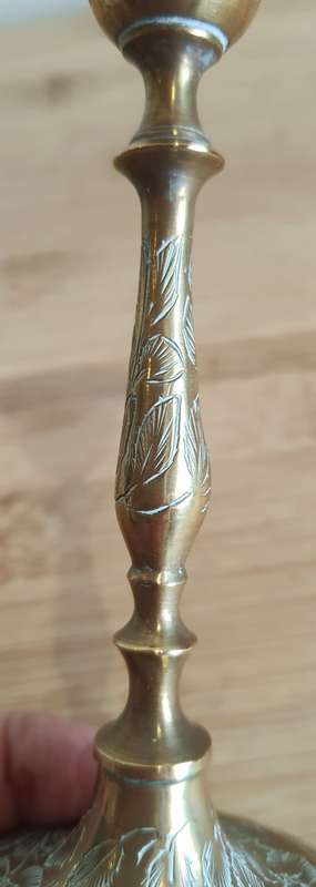 Pair of Highly Detailed Hand Etched Candle Holders