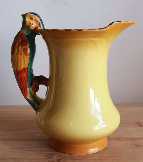 Eye Catching Burleigh Ware Jug with Gorgeous Parrot Handle c.1930`s - Marked