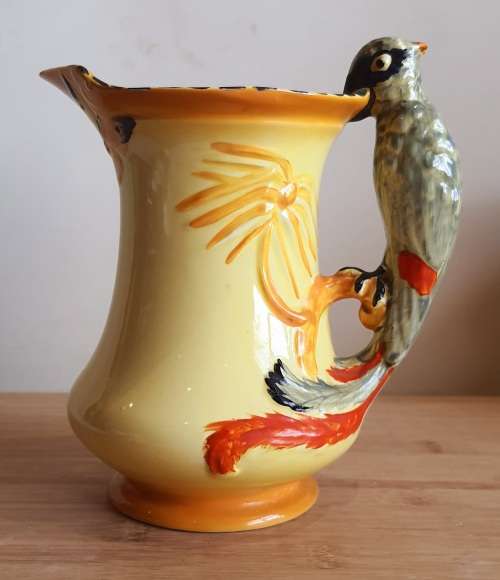 Vibrant Burleigh Ware Jug with Stunning African Grey Handle c.1930`s - Marked