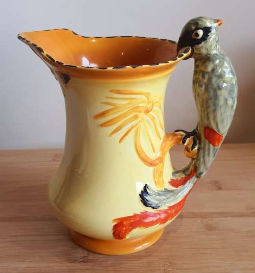 Vibrant Burleigh Ware Jug with Stunning African Grey Handle c.1930`s - Marked