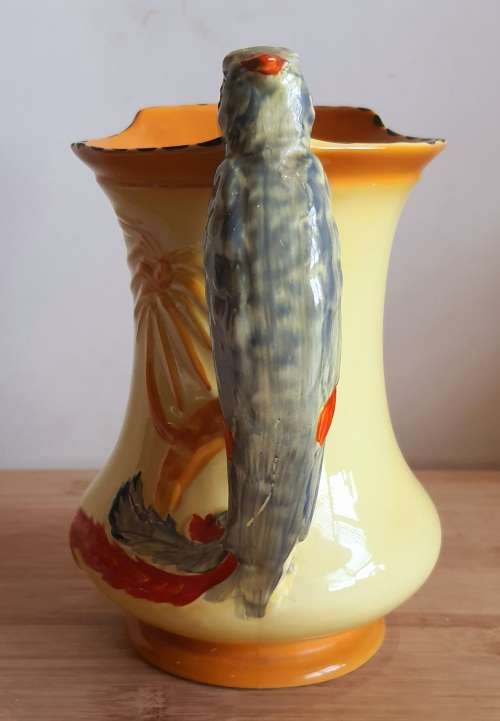 Vibrant Burleigh Ware Jug with Stunning African Grey Handle c.1930`s - Marked
