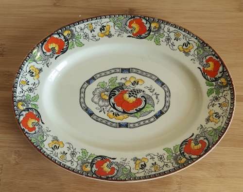 RARE Vintage Woods Burslem Nantucket Pattern 31x24cm Platter c.1930 - Marked
