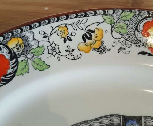RARE Vintage Woods Burslem Nantucket Pattern 31x24cm Platter c.1930 - Marked
