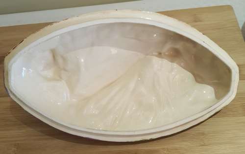 Large Vintage 36cm Oval Hand Made Ceramic Lidded Server - Marked
