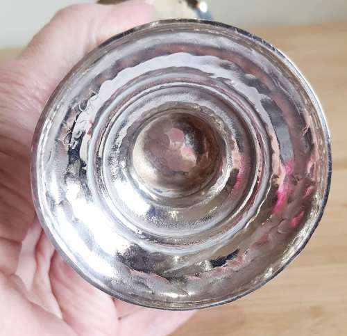 Antique Pair of Hammered EPNS Vases From England - Marked