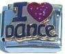 Italian Charms & Bracelets - Enamel -  I LOVE DANCE