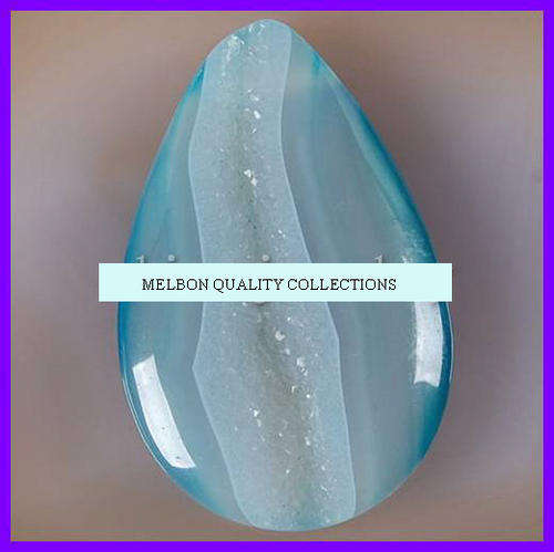 BEAUTIFUL Blue Agate Druzy Geode Pendant Bead