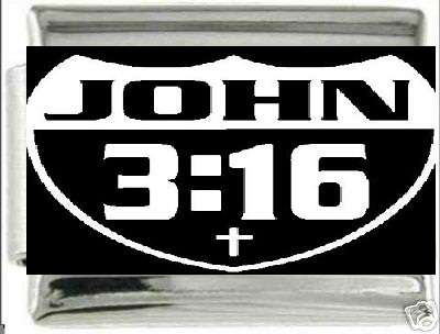 Italian Charms & Bracelets - Enamel - JOHN 3:16