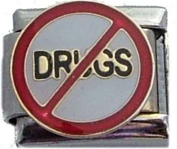 Italian Charms & Bracelets - Enamel - NO TO DRUGS