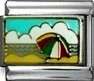 Italian Charms & Bracelets - Enamel - UMBRELLA AT BEACH