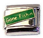 Italian Charms - Fits Nomination - Enamel - GONE FISHIN'