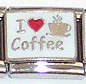 Italian Charms - Fits Nomination - Enamel - I LOVE COFFEE WITH CUP