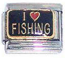 Italian Charms - Fits Nomination - Enamel - I LOVE FISHING