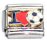 Italian Charms - Fits Nomination - Enamel - I LOVE SOCCER