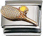 Italian Charms - Fits Nomination - Enamel - TENNIS RACQUET AND BALL