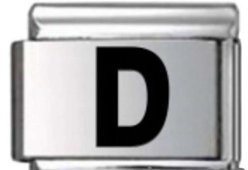 Italian Charms - Fits Nomination - Laser - Letters - BLACK D