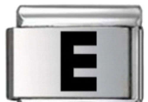Italian Charms - Fits Nomination - Laser - Letters - BLACK E