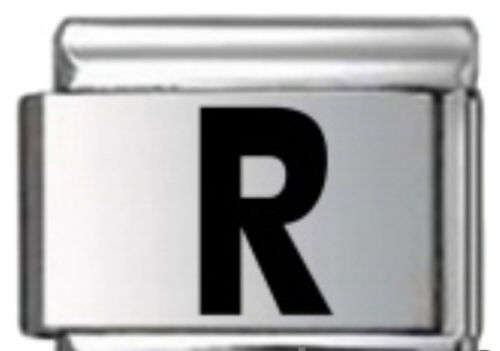 Italian Charms - Fits Nomination - Laser - Letters - BLACK R