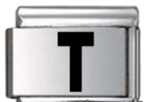 Italian Charms - Fits Nomination - Laser - Letters - BLACK T