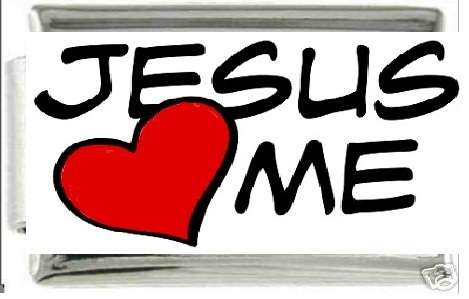 Italian Charms - Fits Nomination - Enamel - JESUS LOVES ME