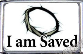 Italian Charms - Fits Nomination - Enamel - CROWN OF THORNS I AM SAVED