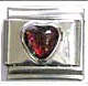 Italian Charms - Fits Nomination - Birthstone - JANUARY GARNET HEART