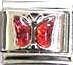 Italian Charms - Fits Nomination - CRYSTAL - RED BUTTERFLY