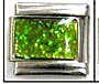 Italian Charms - Fits Nomination - Birthstone - AUGUST PERIDOT RECTANGLE